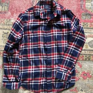 J. Crew Red and Blue Plaid Casual Button Down Shirt